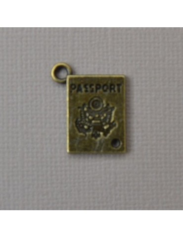 Breloque passeport bronze