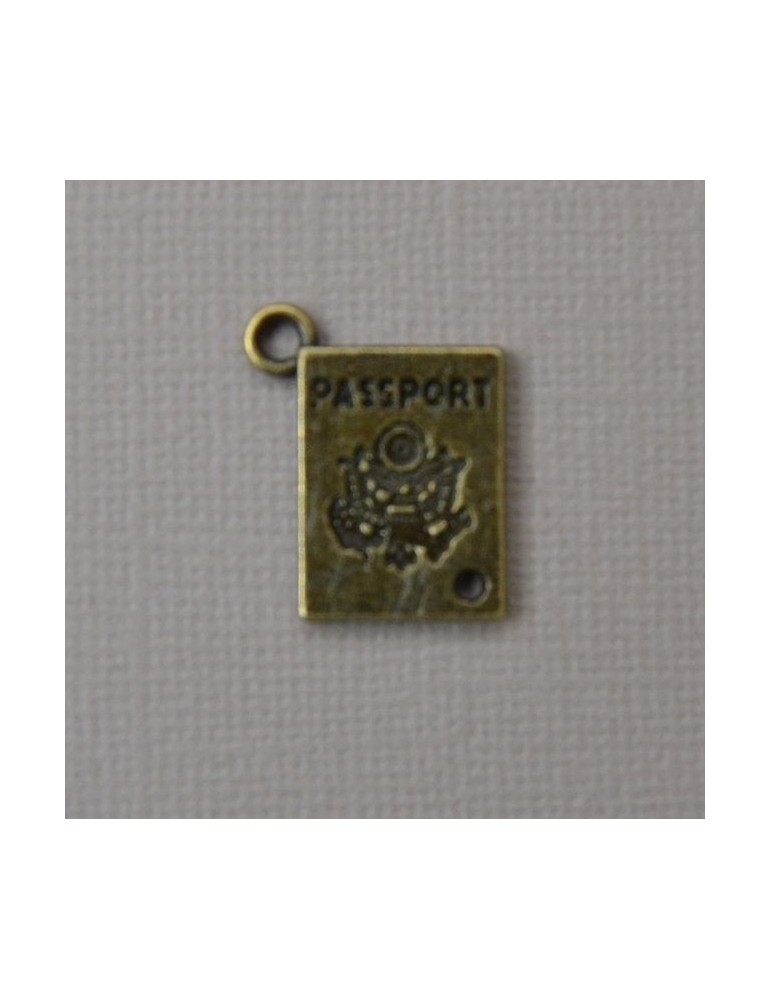 Breloque passeport bronze