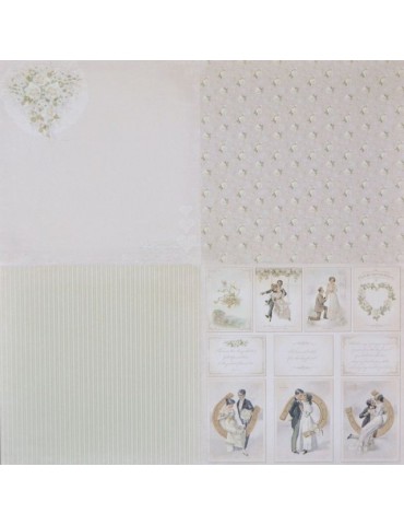 Papier Pion Design Vintage Wedding Bridal Bouquet 6x6