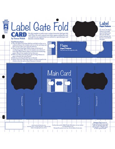 Gabarit label fold card